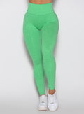 Close-up front view of Neon Miami Beach Lift Movement Leggings featuring a sculpting internal scrunch.