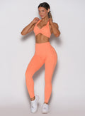 Front view of Citrus Glow Lift Movement Leggings, high-waisted sculpting neon activewear.