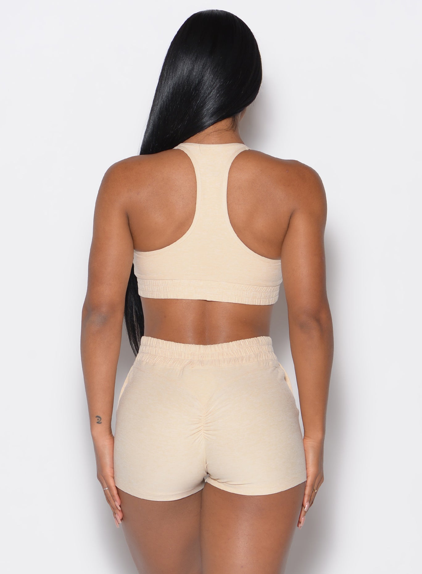 Vanilla Cloud Lounge Bra featuring a skinny racerback and scrunched underbust for relaxed lounging.