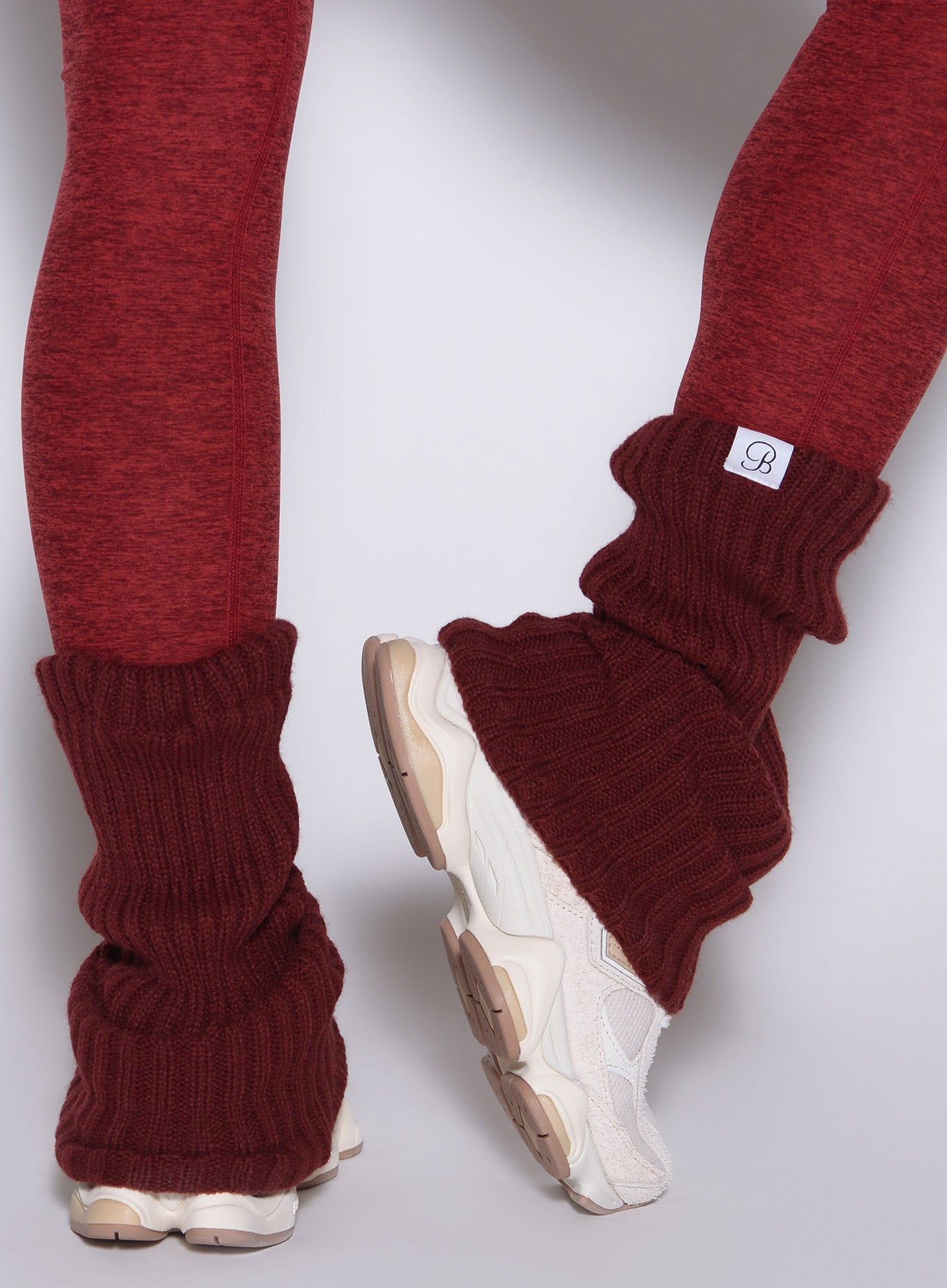 Rouge Luxe Leg Warmers Short in a plush cable knit; the ultimate layering piece for stylish gym sets