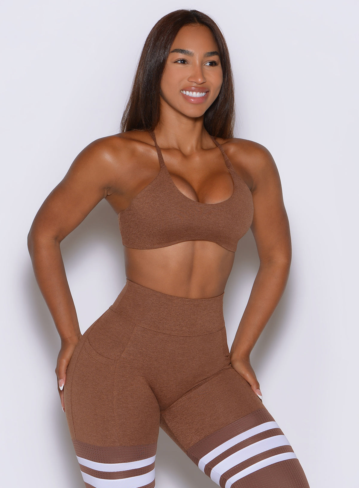 The ME Sports Bra in Coffee Bean offers smooth coverage with a figure-hugging finish
