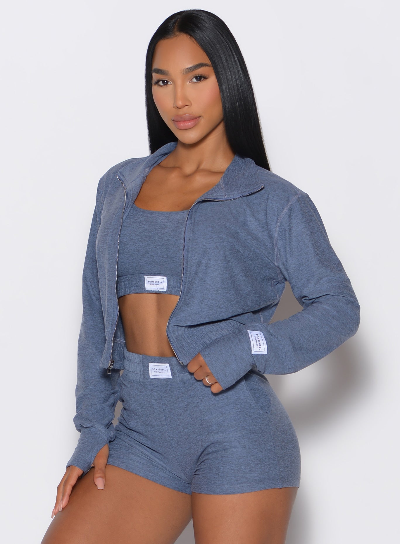 Twilight Cloud Full Length Jacket: a lightweight, high-performance mock neck layer for gym days.