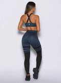 Rear view of Night Sky Cheetah Perform Thigh-Highs Leggings with scrunch-enhanced shaping