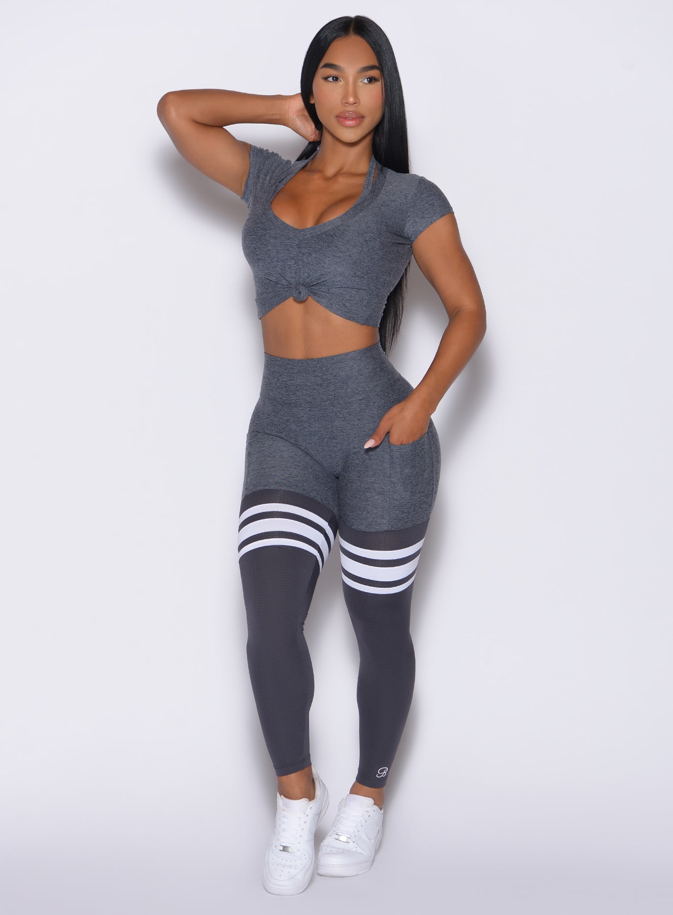 Shadow Perform Thigh-Highs with breathable mesh and a sculpting high-waist for elite gym sessions.