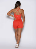 Back view of Inferno Physique Shorts with a high-rise waist and internal sculpting scrunch seam.