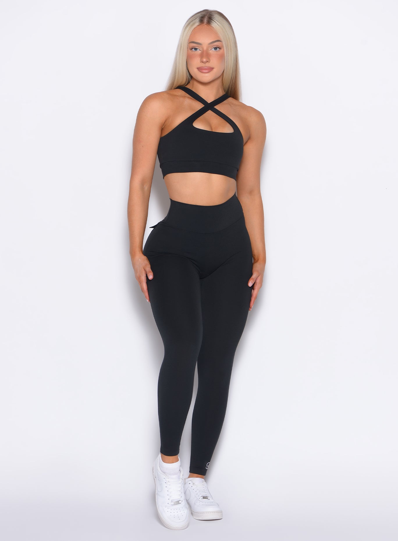 Black Pocket Pop Leggings 2.0 with back pockets and a high-waisted, butt-lifting fit.