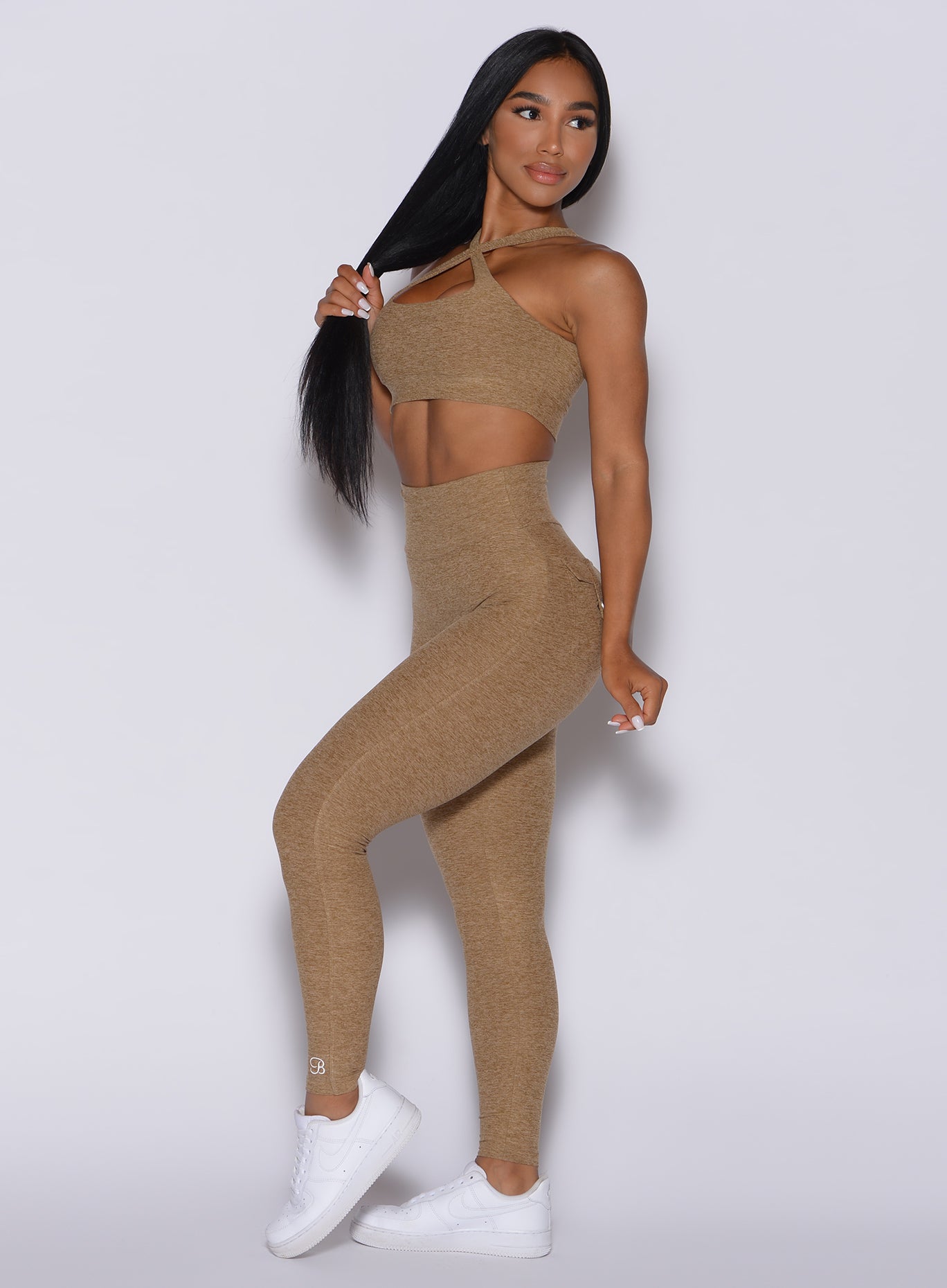 Bombshell Sportswear ベージュ レギンス S 新品 Pocket Pop Leggings | Caramel | Bombshell Sportswear