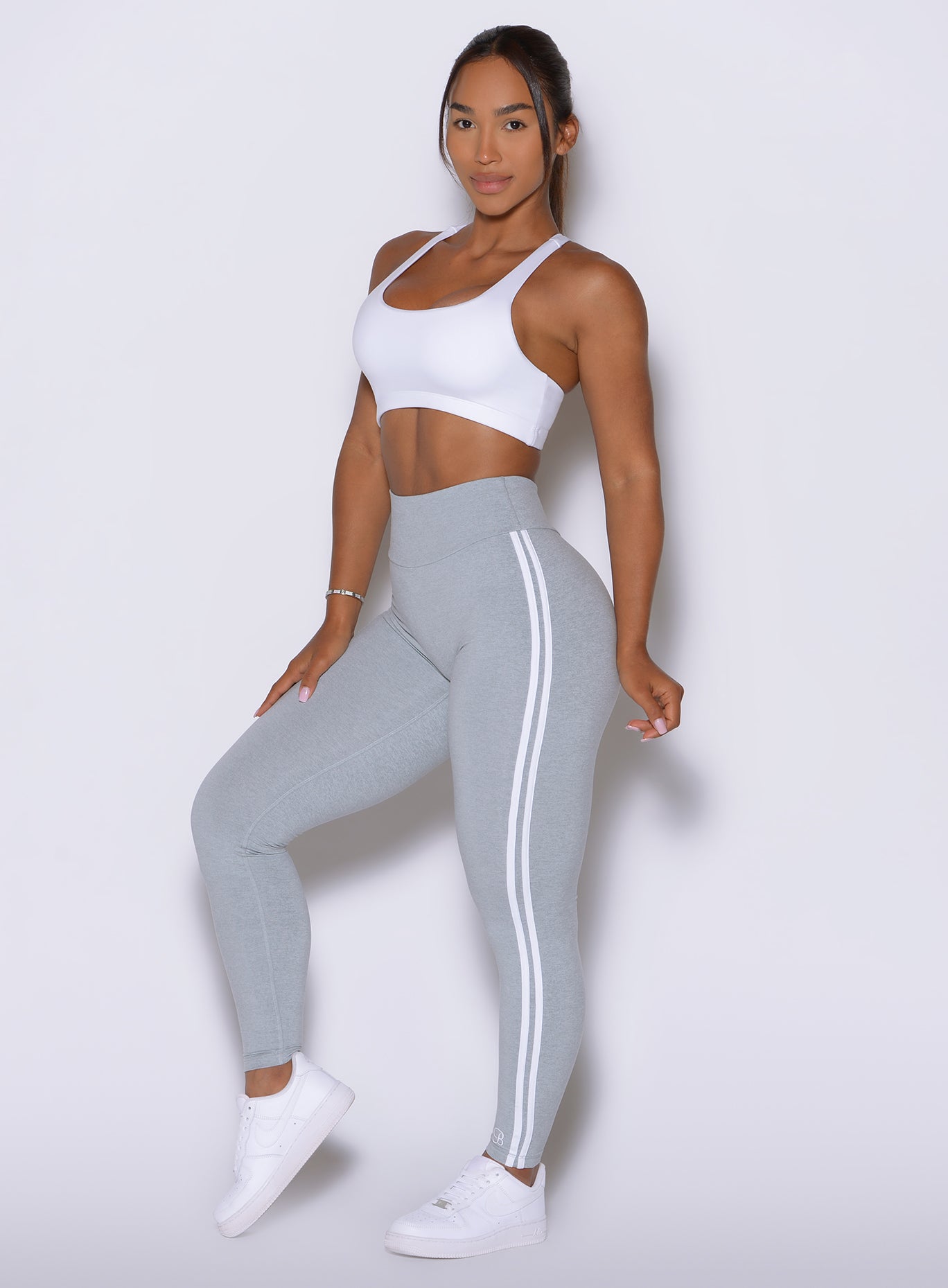 A sculpting fit follows the natural curves while the stretchy fabric supports active movement