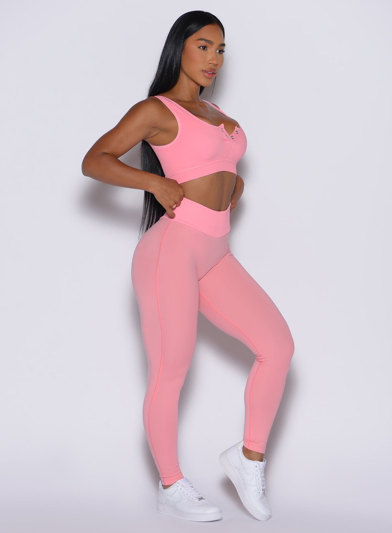 Sculpt your physique in Peach Burst Figure Leggings; seamless, high-waisted gym-ready perfection.