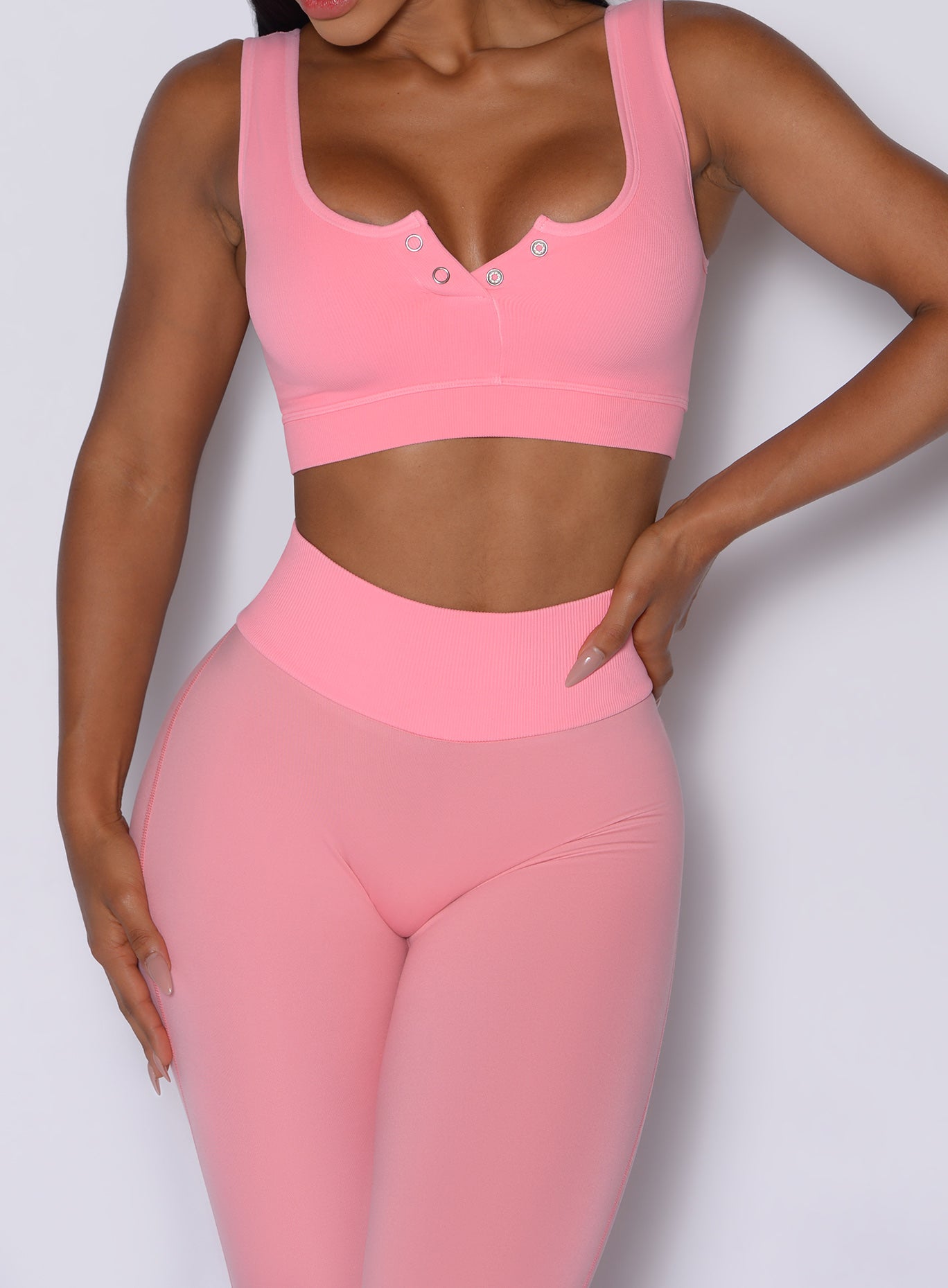Peach Burst Figure Leggings featuring seamless contouring and a high-waist fit for leg day.