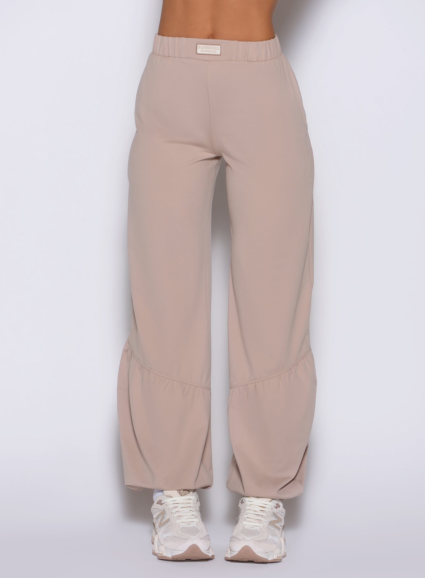 Chic Camel Society Joggers with detailed seams and a buttery-soft fit for effortless street style.