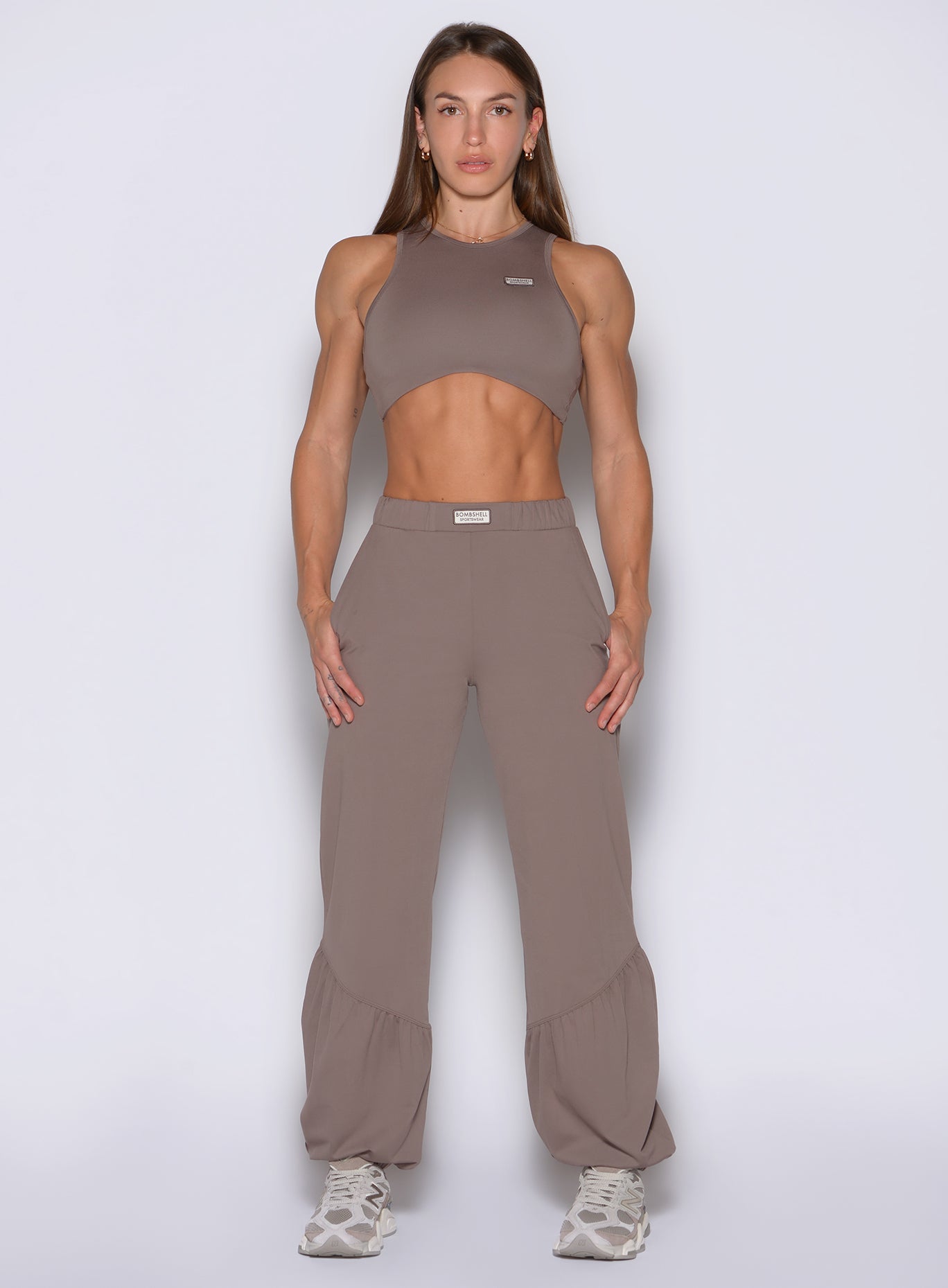 Espresso Society Joggers featuring a tapered leg and adjustable drawstring for ultimate comfort.
