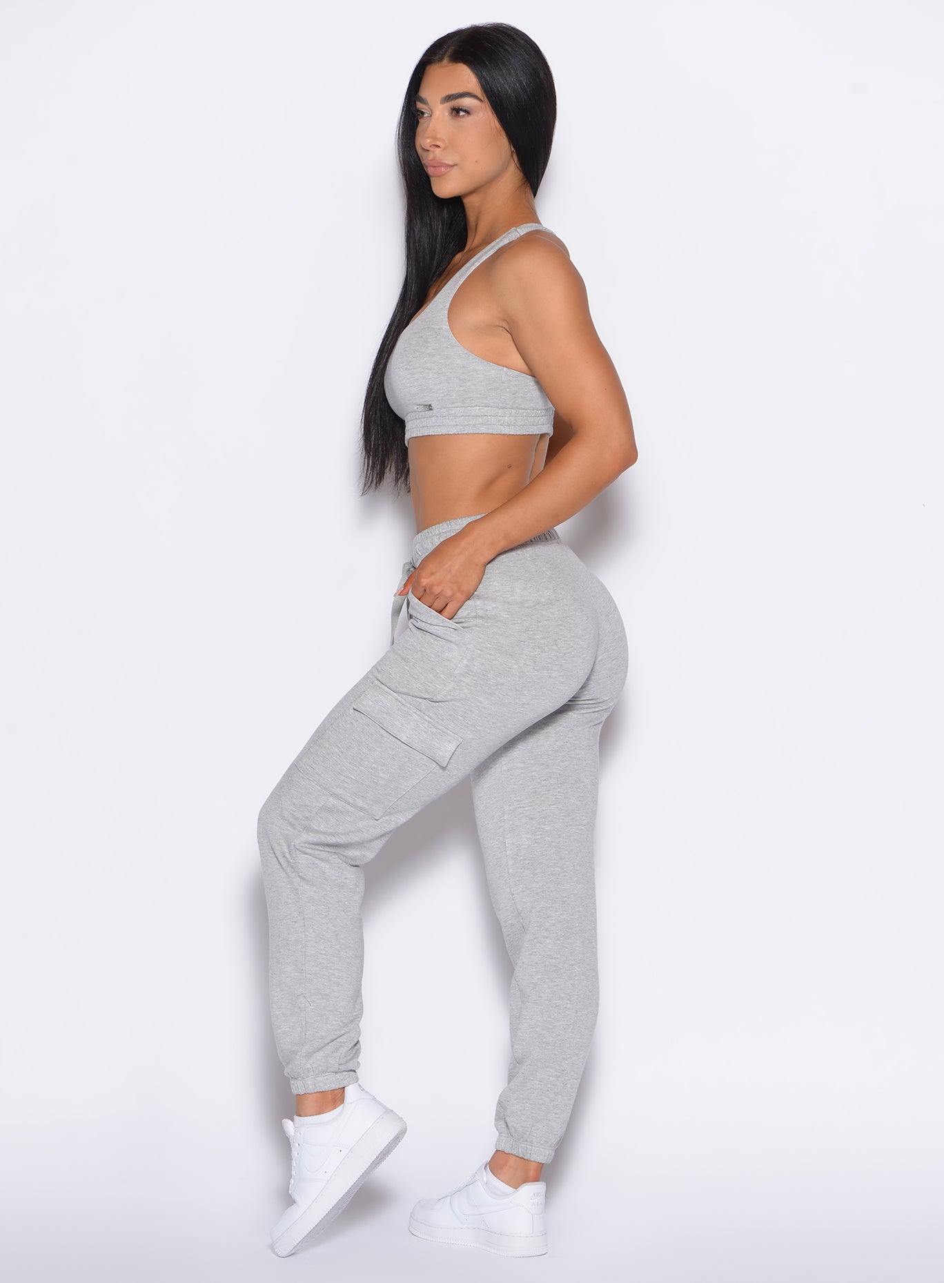 Light Heather Grey Sweat Joggers with a tapered gym fit and soft elastic waistband.