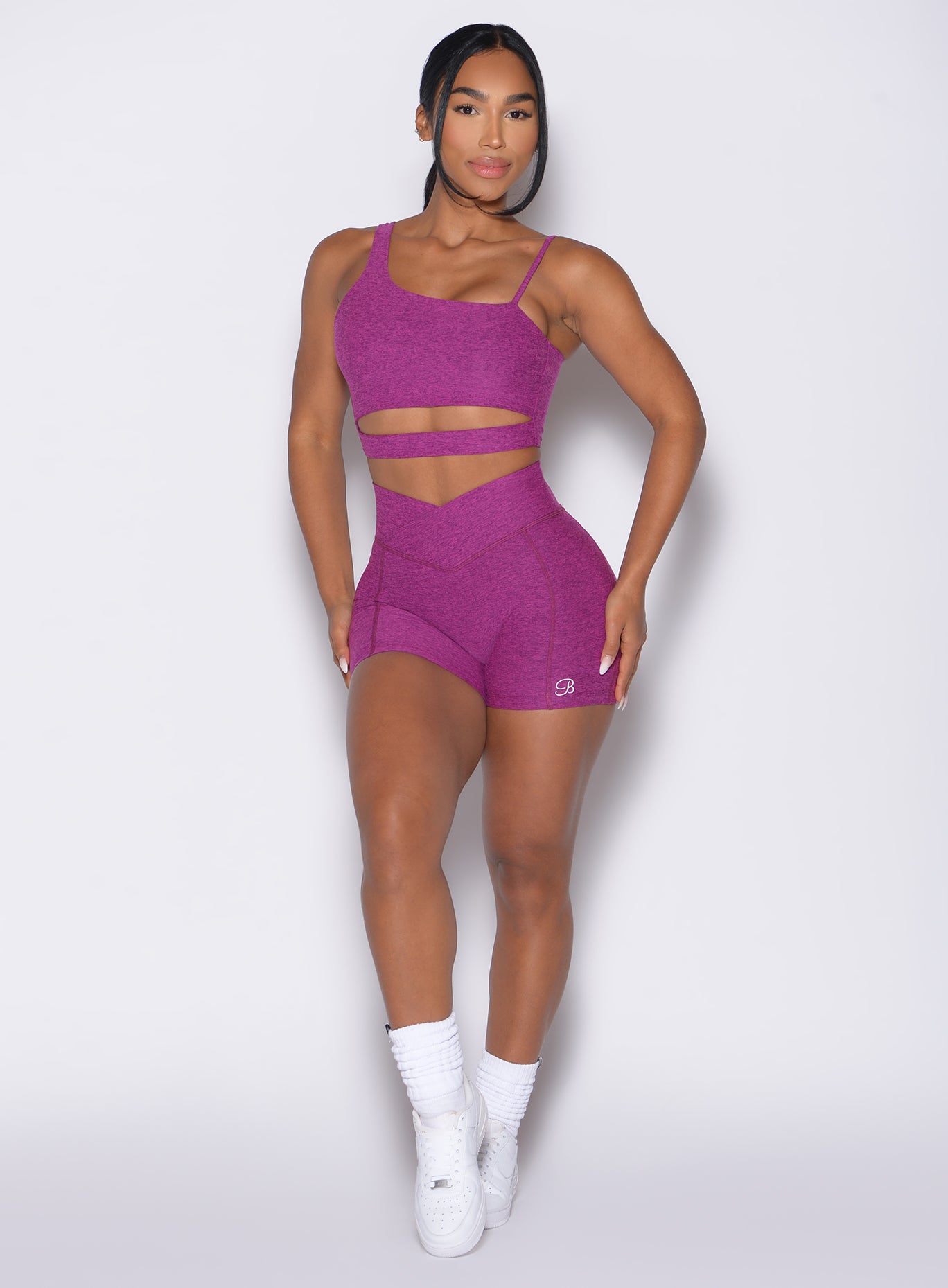 Tiny Waist Shorts | Bright Plum | Bombshell Sportswear