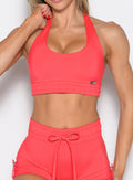 Raspberry Blush Trailblaze Sports Bra with a supportive cinched underband for high-performance.