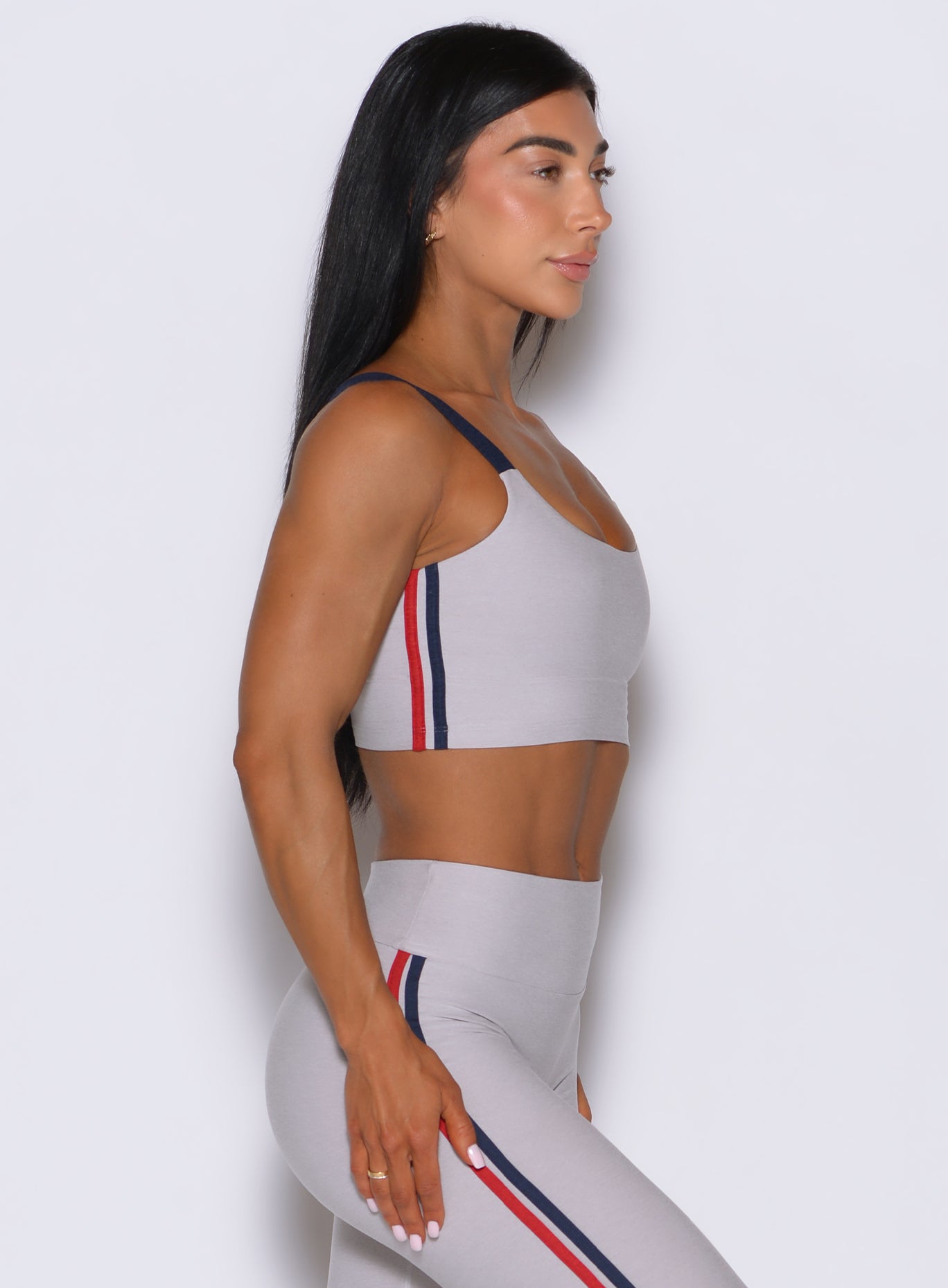 Right side view of the United Tank in Ice showcases premium, mega-stretch heathered fabric.