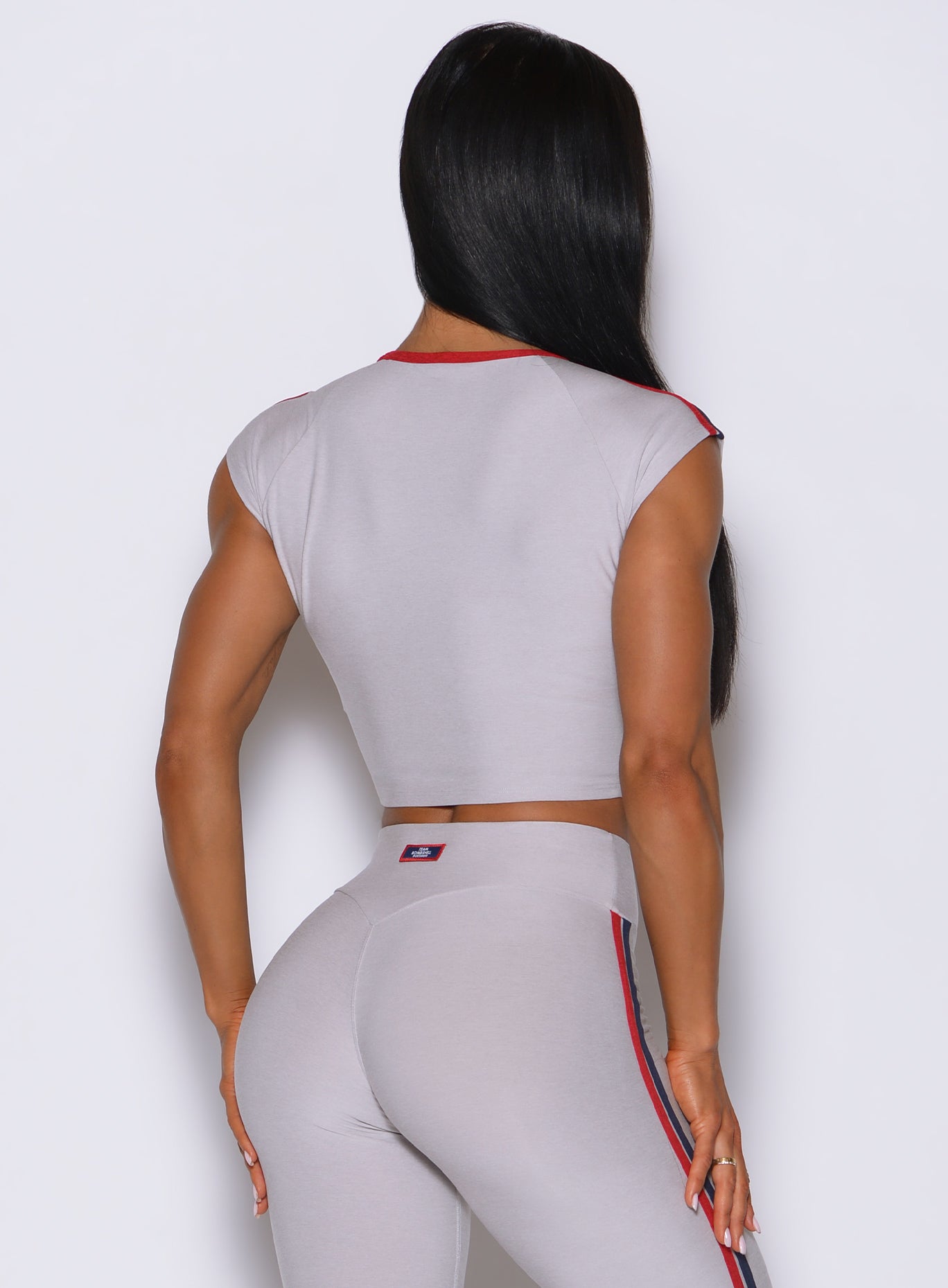 Back view of the Ice United Tee, tailored with drop shoulders and a seamless feel for lifting.