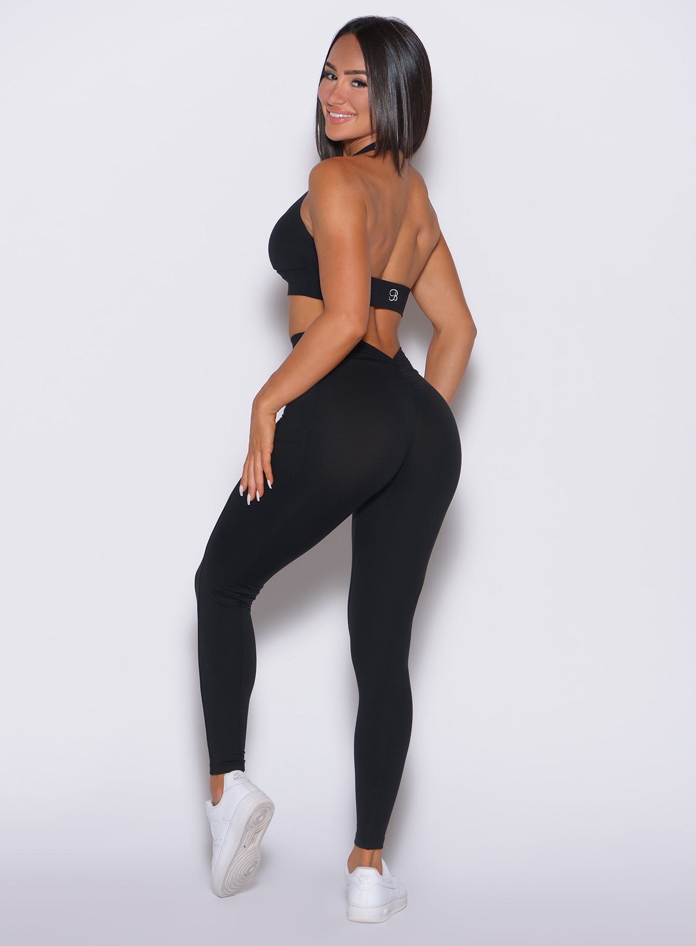 Baller Babe Stonewash V back Leggings Dark Grey