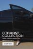 Video of model in blue athletic tennis dress. Text overlay: 'FITBOOST COLLECTION Game-changing designs with everything built in' CTA: 'SHOP NOW'