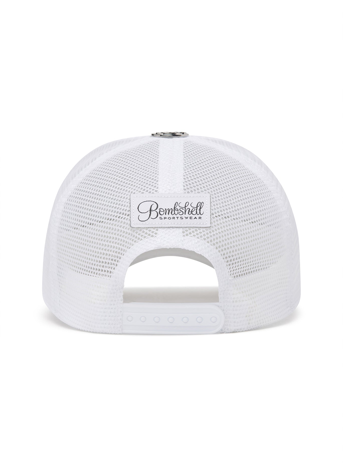 Back view of our white bombshell hat
