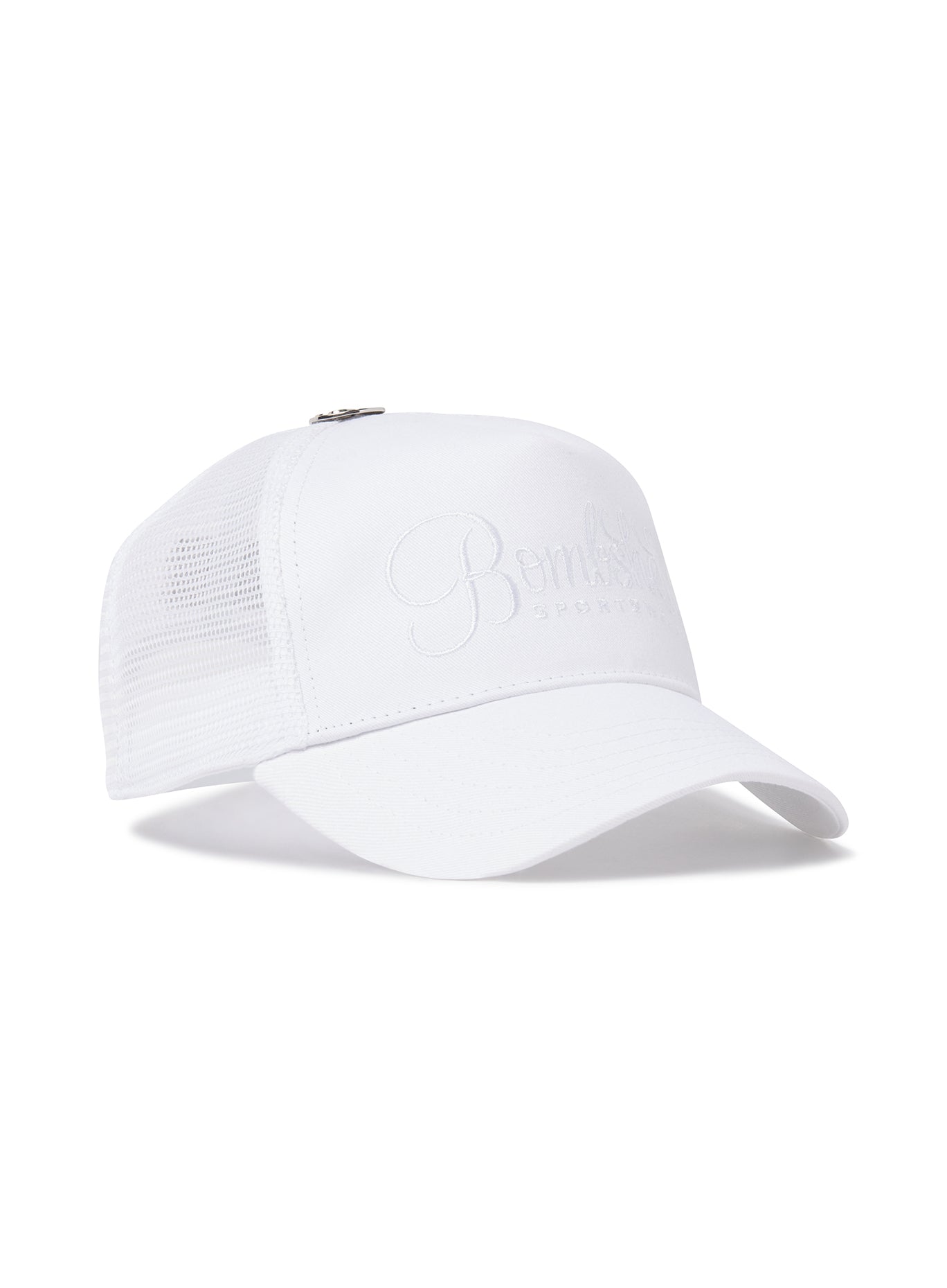 Right side view of our white bombshell hat 